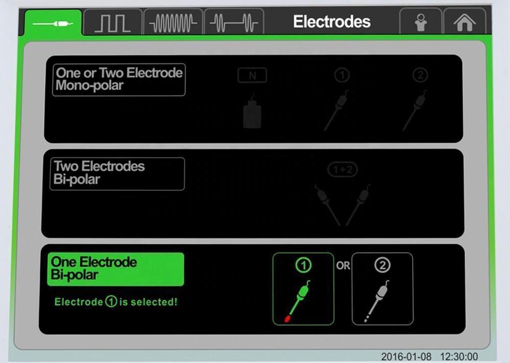 2-kanałowy generator zmian radiowych z MDR CE do leczenia bólu wyposażony w mody monitorowania impedancji i radiofrekwencji termicznej